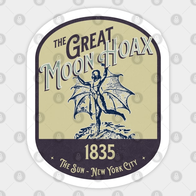 The Great Moon Hoax - The Sun 1835 New York City Sticker by Yesteeyear